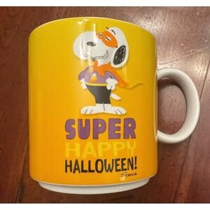 Peanuts Halloween Mug Snoopy Hallmark Super Hero Orange‎ Ceramic